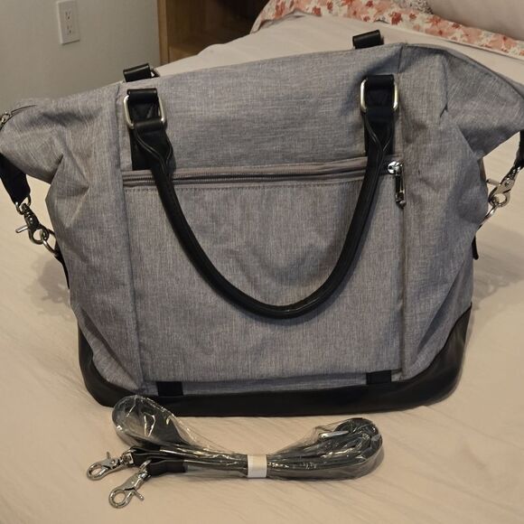 Gray and Black Men's Bag - Picture 1 of 5